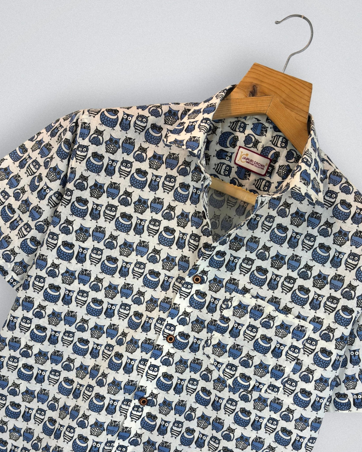 Twilight Owls – Printed Cotton Half Sleeve - Jaipuri Crown