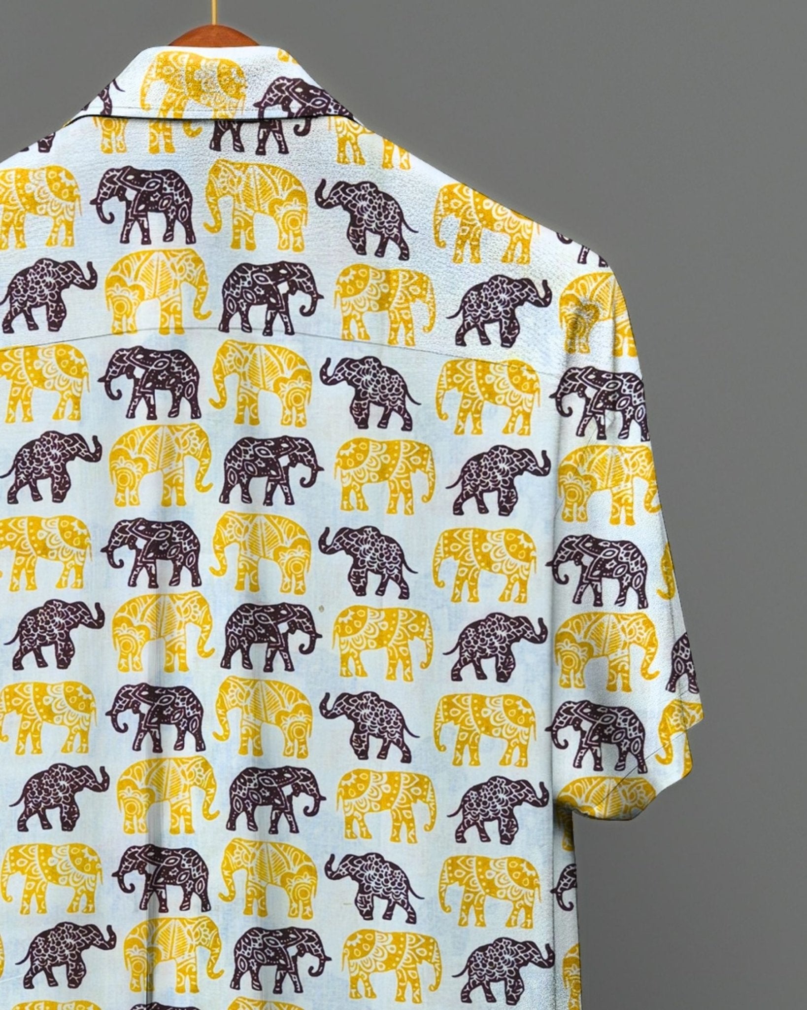 Twin Tusker – Half Sleeve Cotton Shirt - Jaipuri Crown