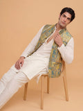 "विभूति" (Vibhuti) Heritage Patchwork Jacquard Modi Jacket - Jaipuri Crown