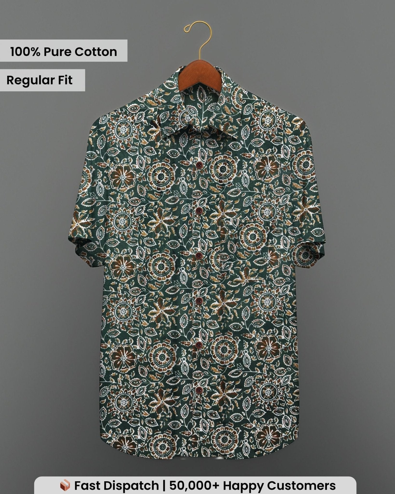 Van Vriksha – Half Sleeve Cotton Shirt - Jaipuri Crown