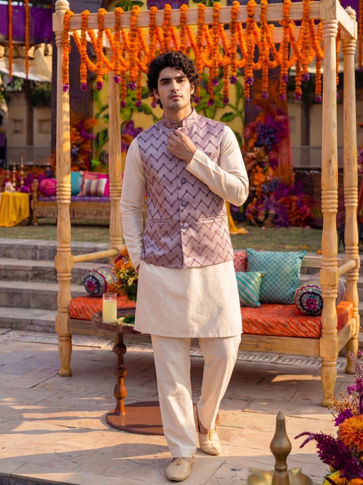 "विरासत" (Virasat) Zig-Zag Modi Jacket - Jaipuri Crown
