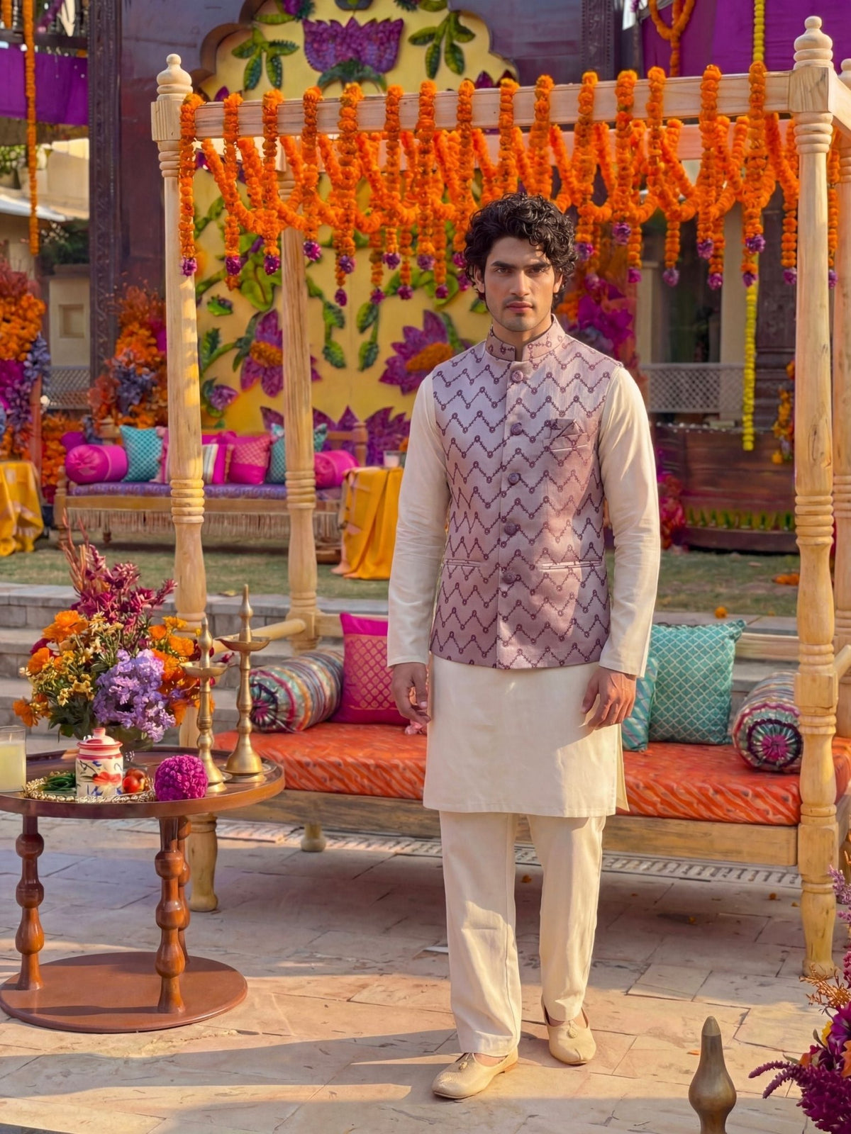 "विरासत" (Virasat) Zig-Zag Modi Jacket - Jaipuri Crown