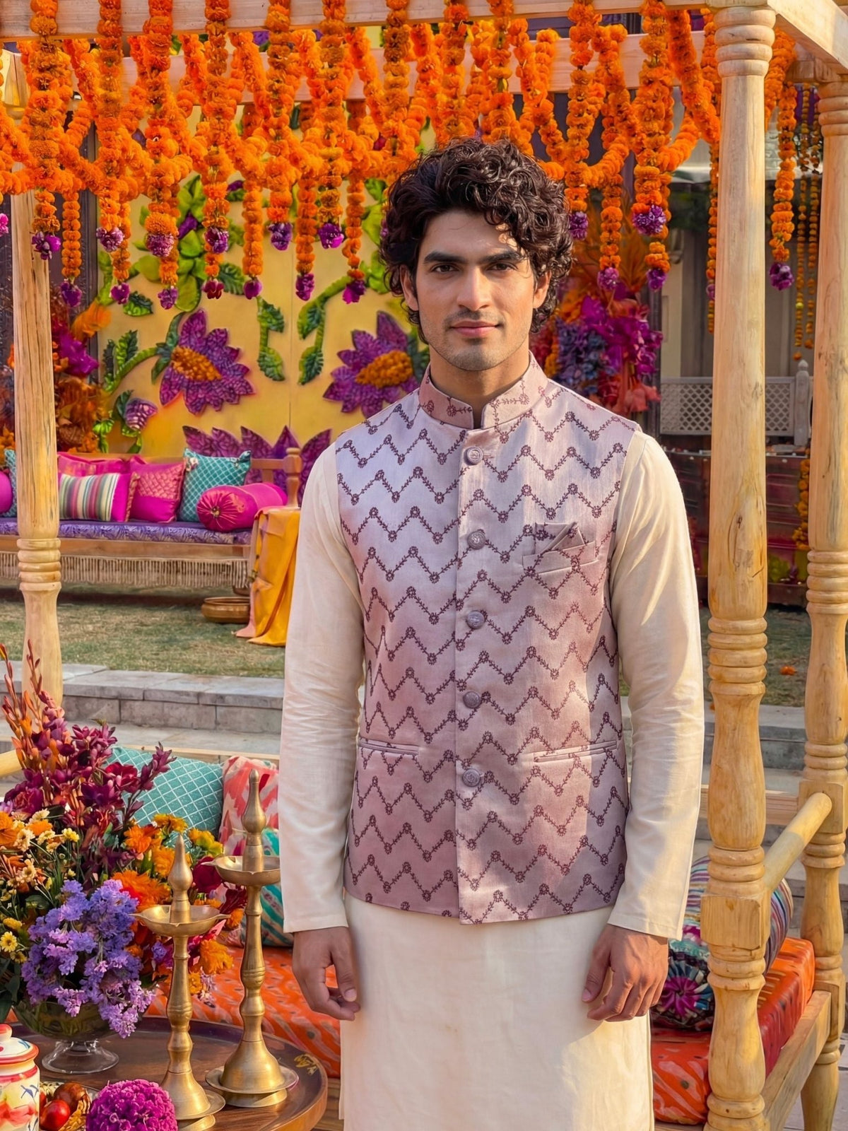 "विरासत" (Virasat) Zig-Zag Modi Jacket - Jaipuri Crown