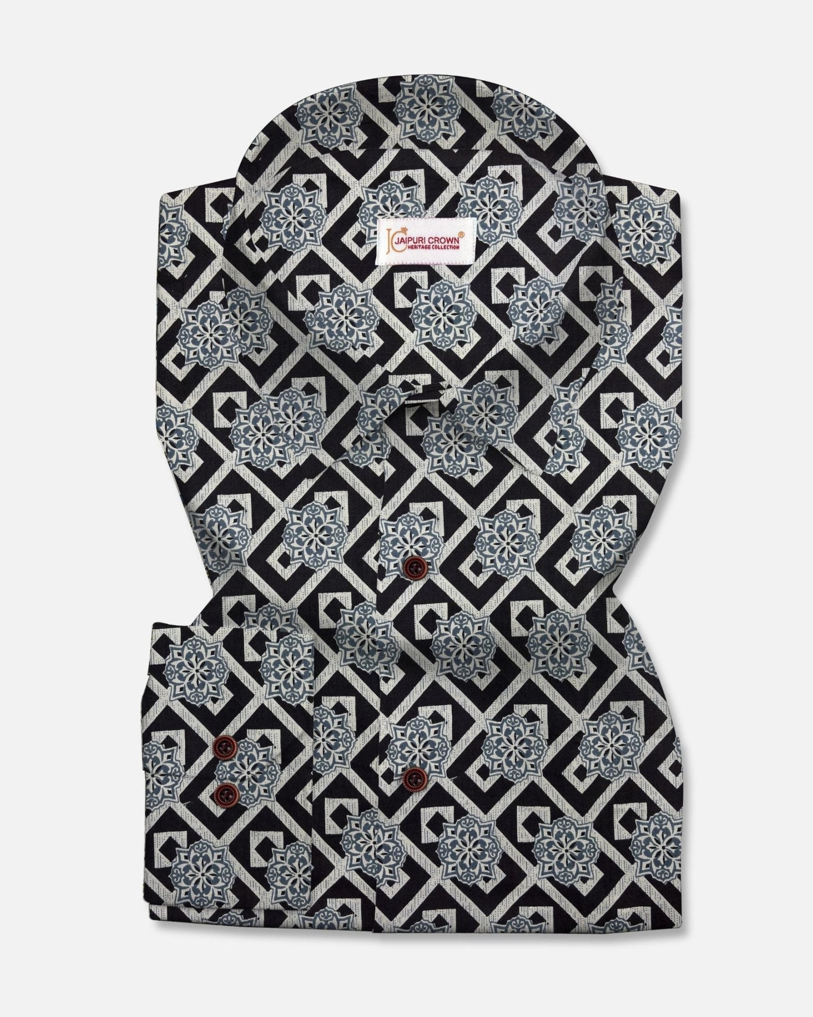 Verdant Blooms - Pure Cotton Shirt - Jaipuri Crown