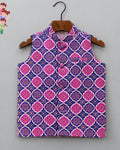 Vibrant Kid's Nehru Jacket - Jaipuri Crown