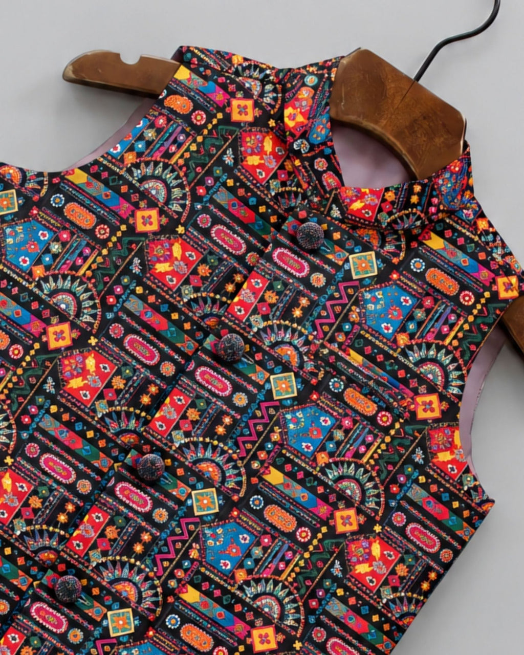 Vibrant Kid's Nehru Jacket - Jaipuri Crown