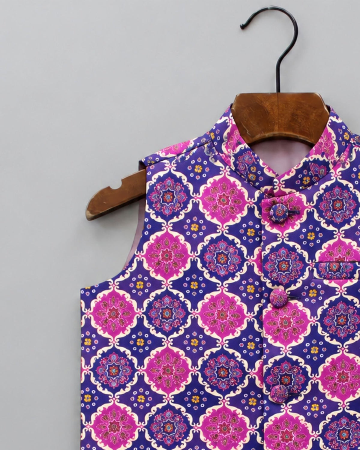 Vibrant Kid's Nehru Jacket - Jaipuri Crown