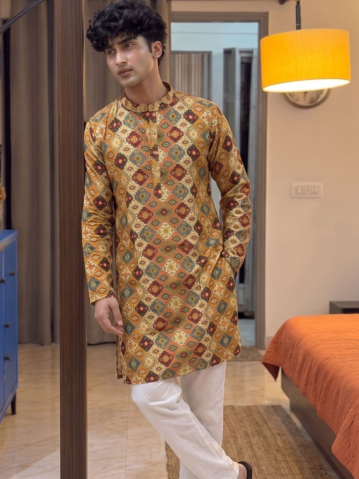 Vibrant Printed Long Kurta - Jaipuri Crown
