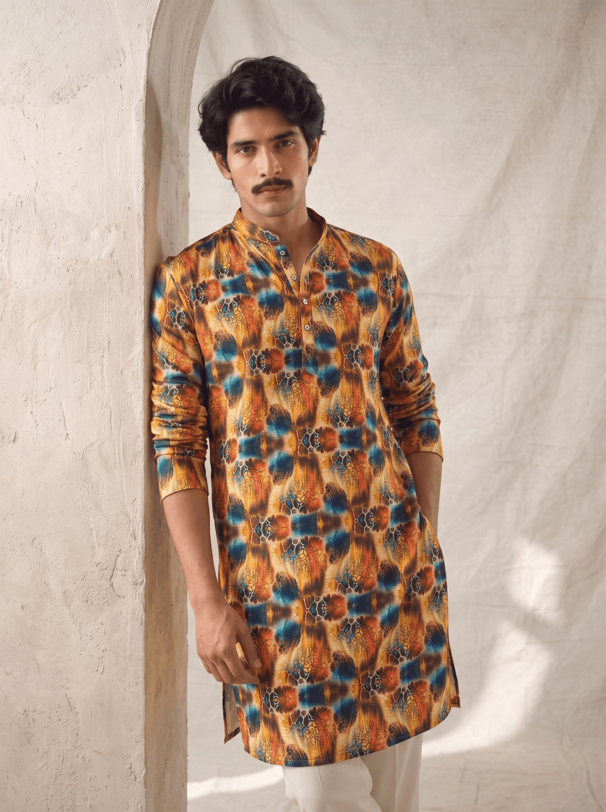 Vibrant Printed Long Kurta - Jaipuri Crown