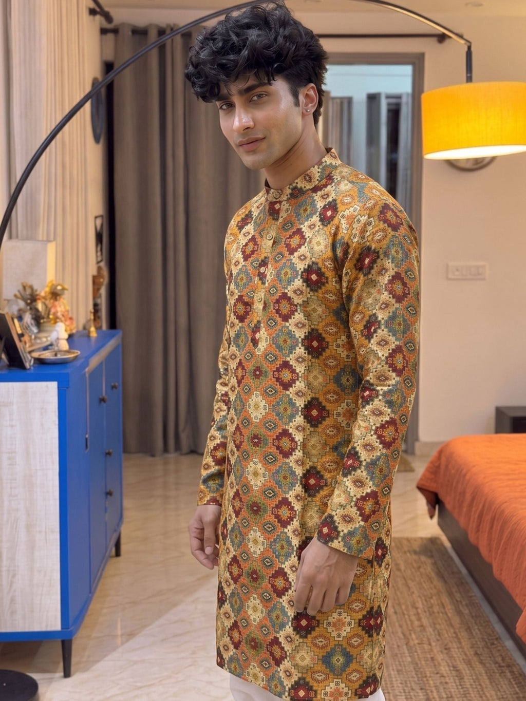 Vibrant Printed Long Kurta - Jaipuri Crown