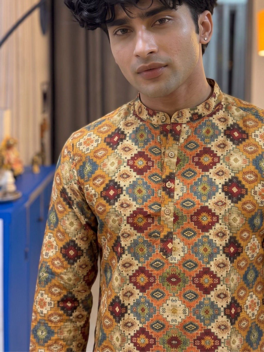 Vibrant Printed Long Kurta - Jaipuri Crown