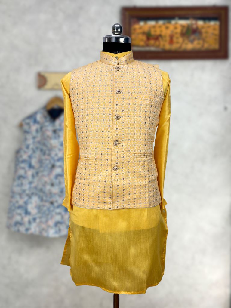 Vibrant Vibes Kurta Jacket Set - Jaipuri Crown
