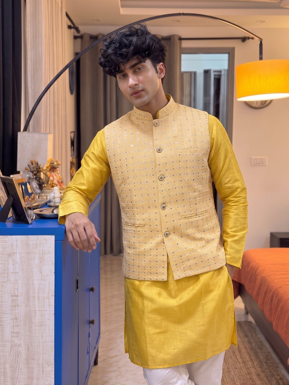 Vibrant Vibes Kurta Jacket Set - Jaipuri Crown
