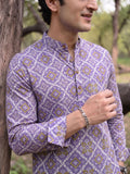 Vibrant Vibes – Men's Printed Cotton Short Kurta - Jaipuri Crown