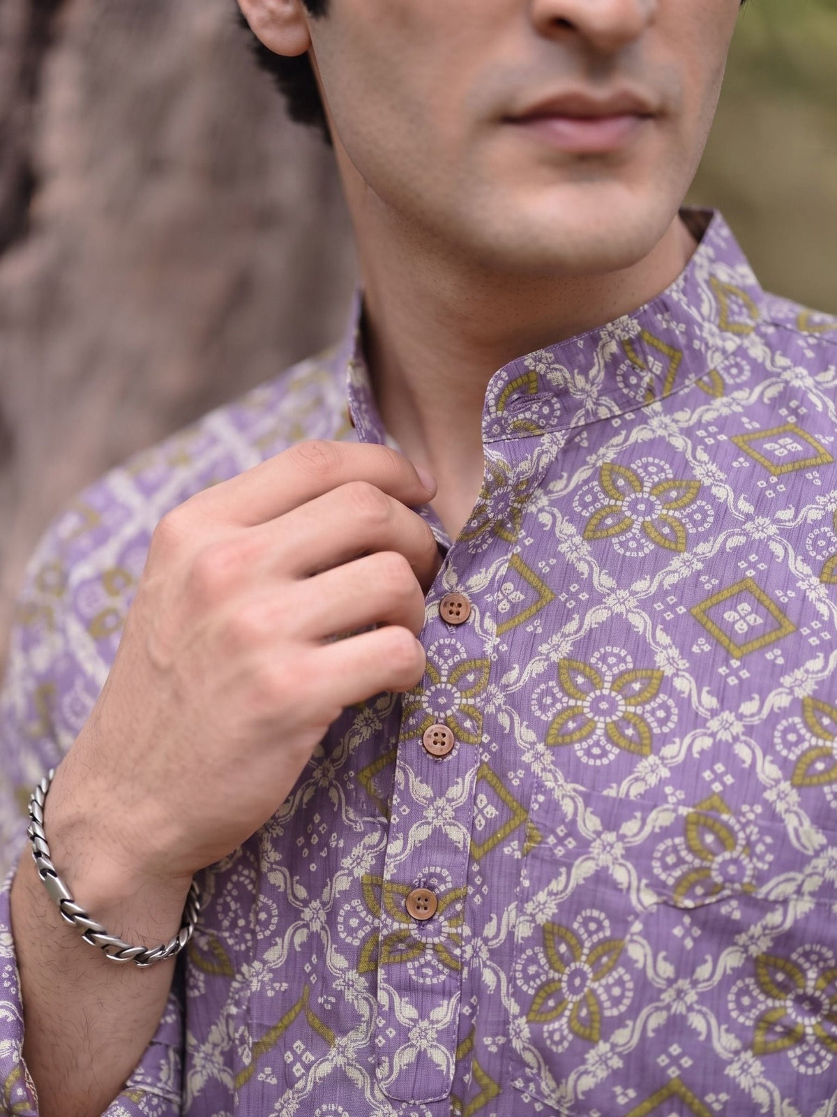 Vibrant Vibes – Men's Printed Cotton Short Kurta - Jaipuri Crown