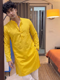 Vibrant Yellow Plan Long Kurta - Jaipuri Crown