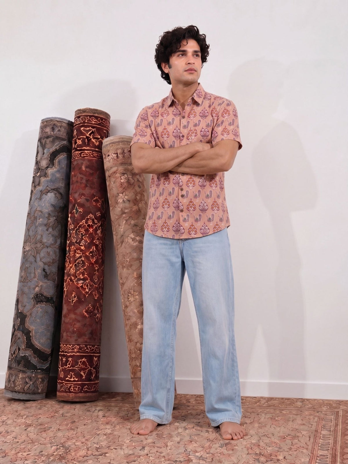 Vintage Gulnaar – Printed Cotton Half Sleeve Shirt - Jaipuri Crown