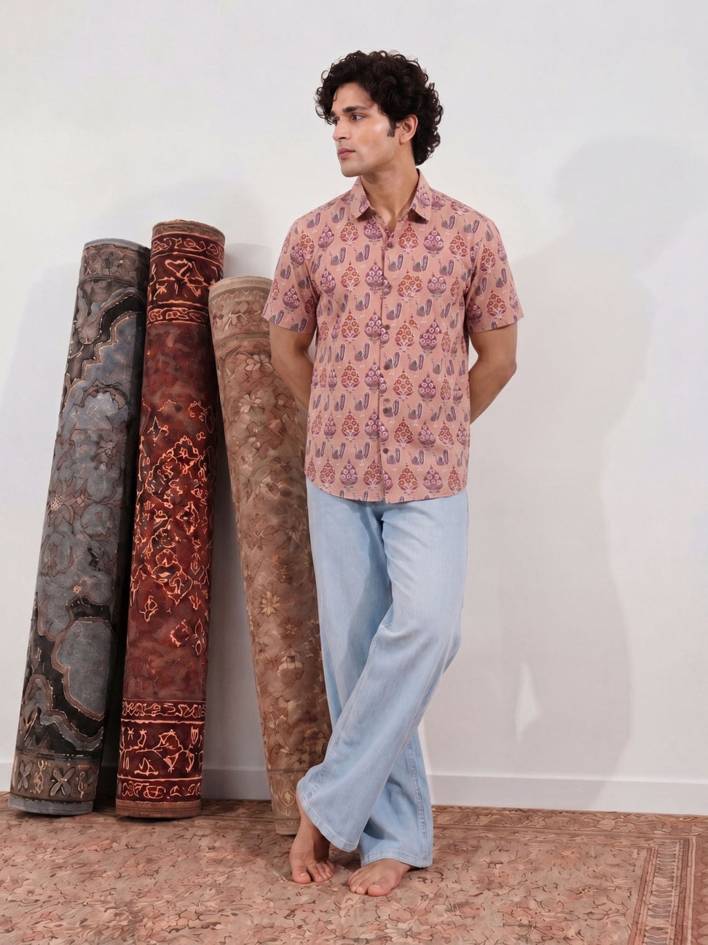 Vintage Gulnaar – Printed Cotton Half Sleeve Shirt - Jaipuri Crown