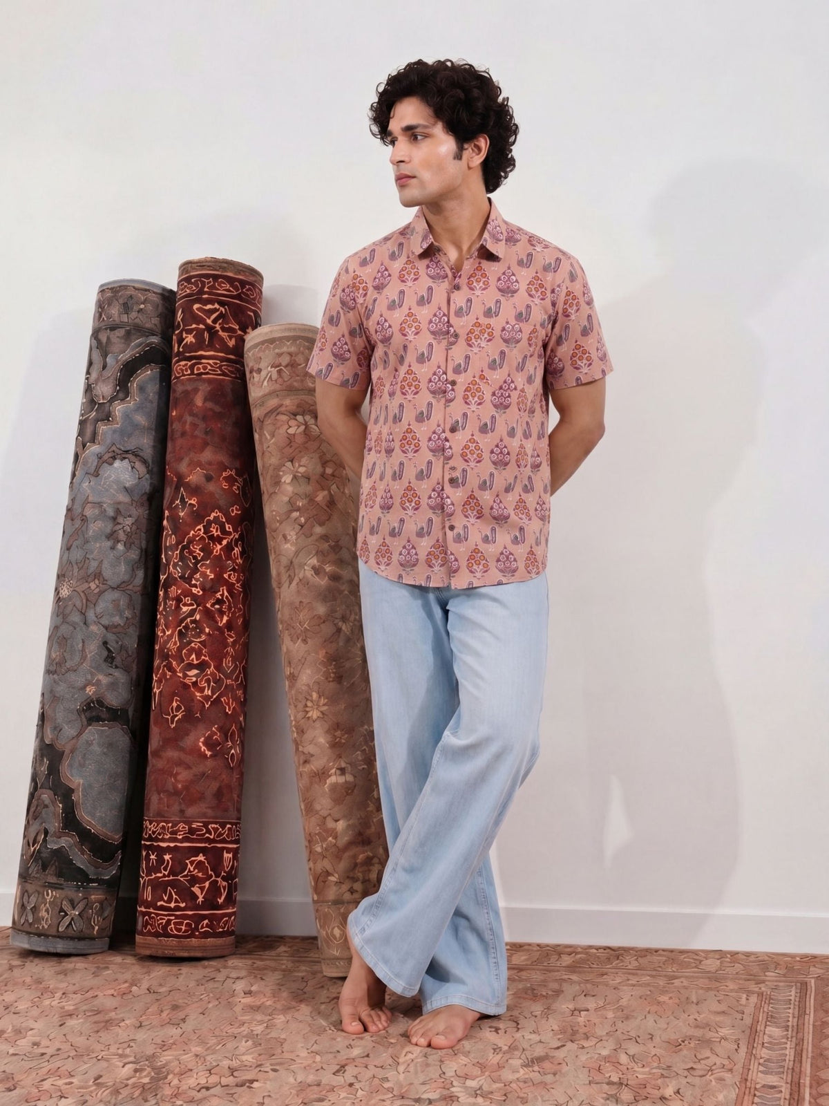 Vintage Gulnaar – Printed Cotton Half Sleeve Shirt - Jaipuri Crown