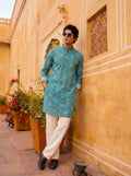 Vivid Golden Work Kurta - Jaipuri Crown
