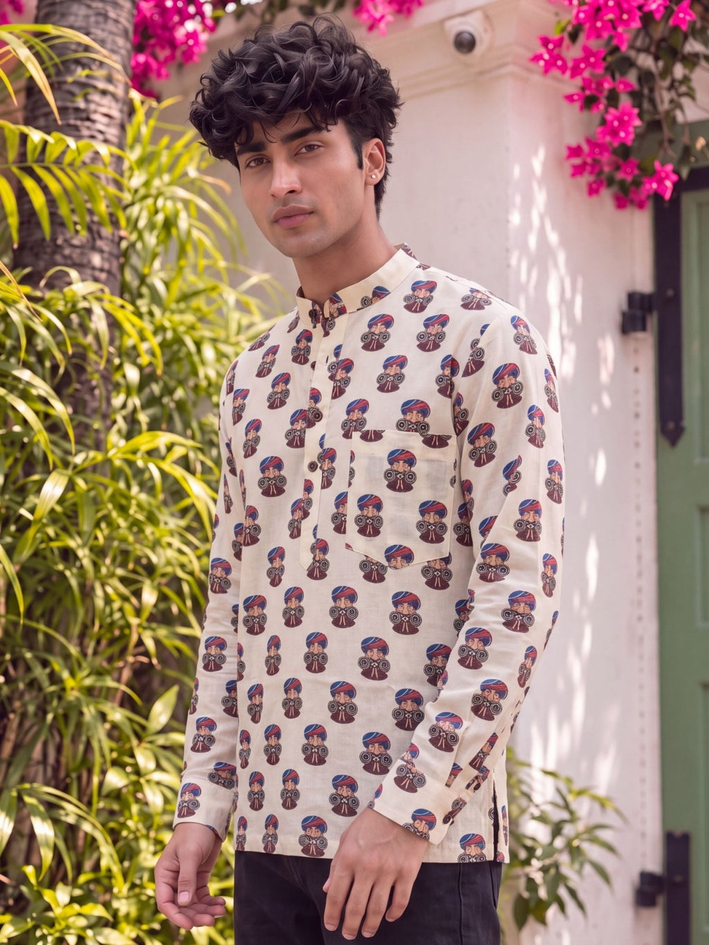 Whimsical Charm – Printed Cotton Short Kurta - Jaipuri Crown