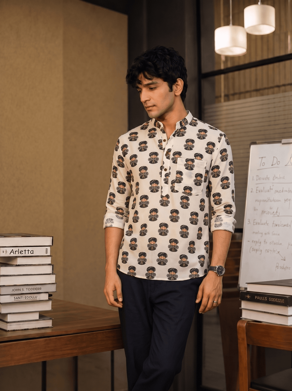 Whimsical Charm – Printed Cotton Short Kurta - Jaipuri Crown