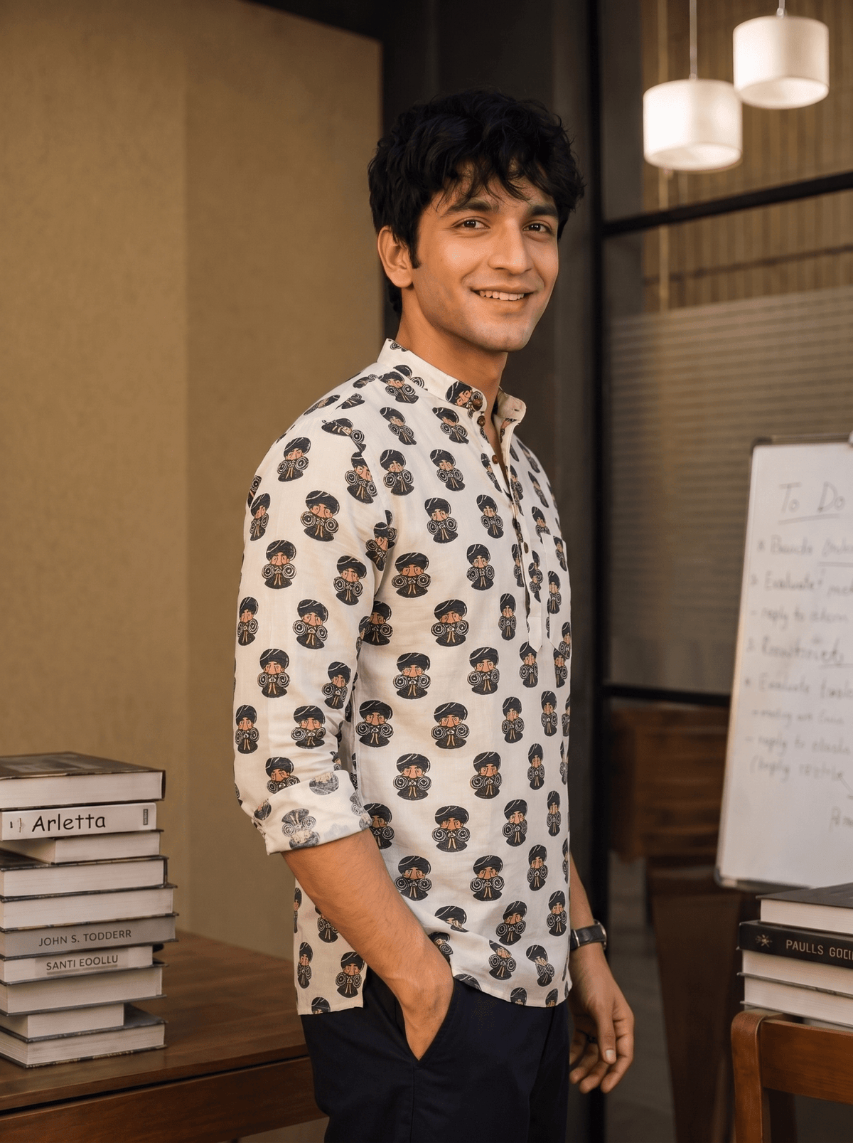 Whimsical Charm – Printed Cotton Short Kurta - Jaipuri Crown