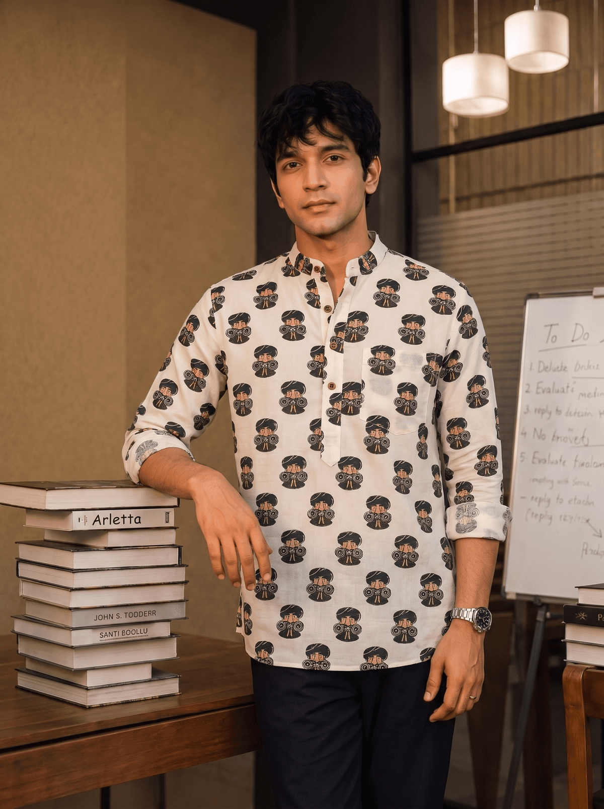 Whimsical Charm – Printed Cotton Short Kurta - Jaipuri Crown