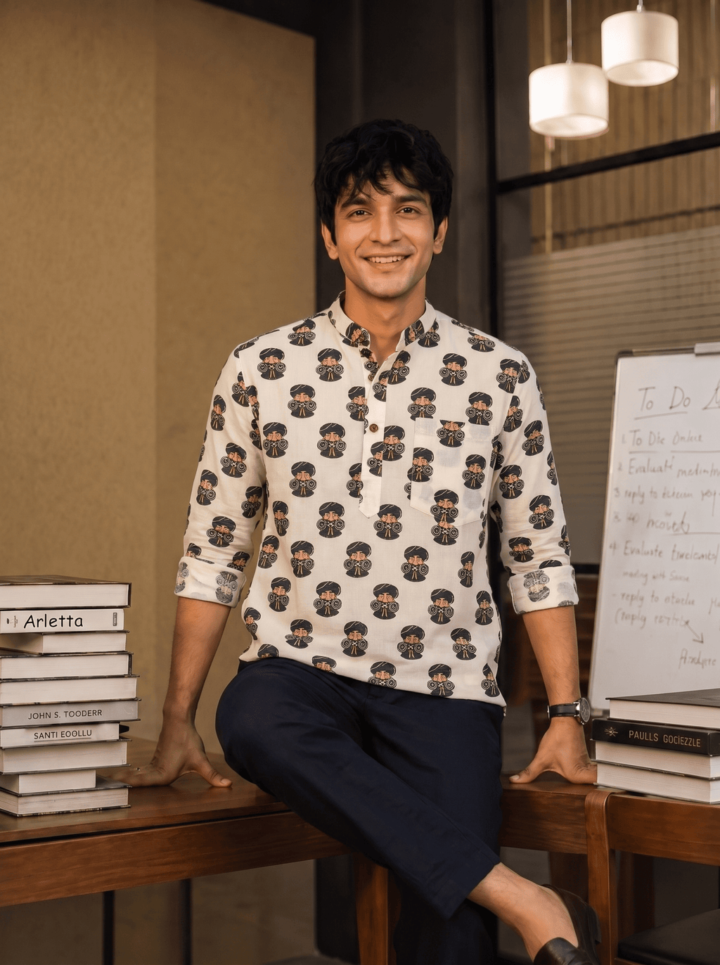 Whimsical Charm – Printed Cotton Short Kurta - Jaipuri Crown