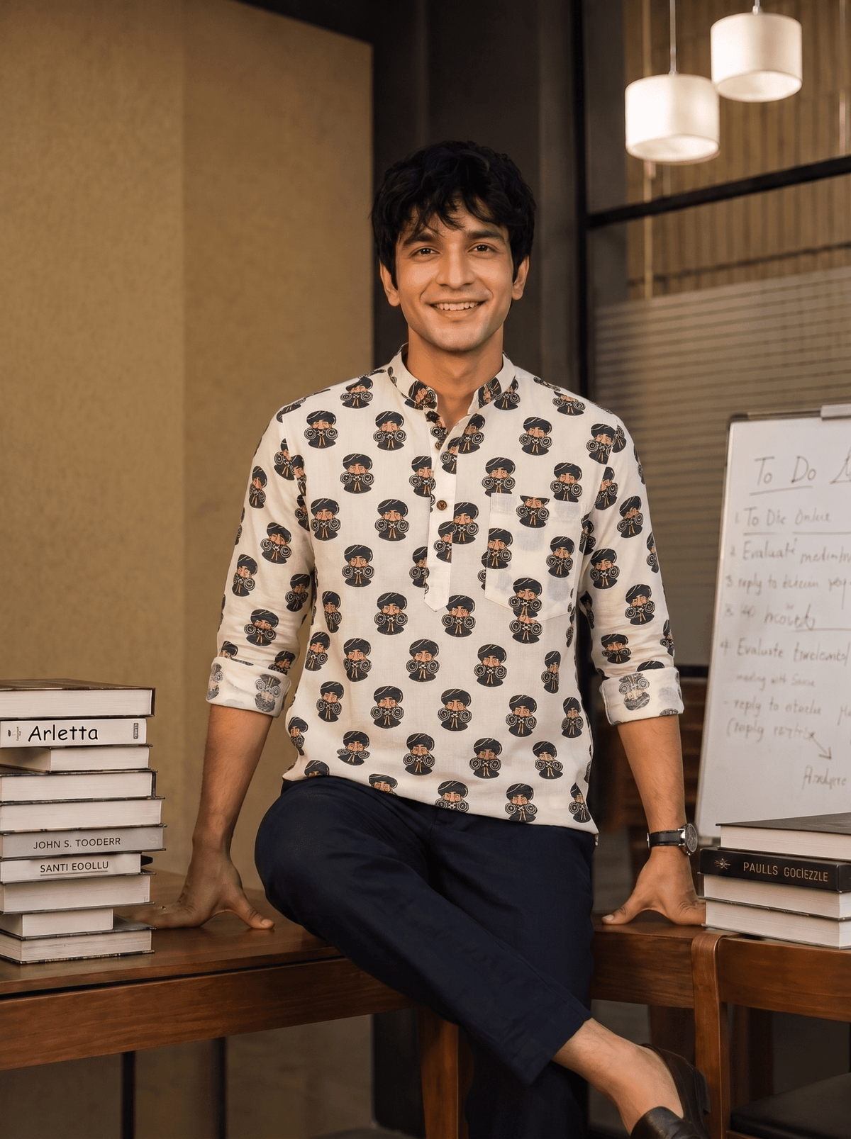 Whimsical Charm – Printed Cotton Short Kurta - Jaipuri Crown