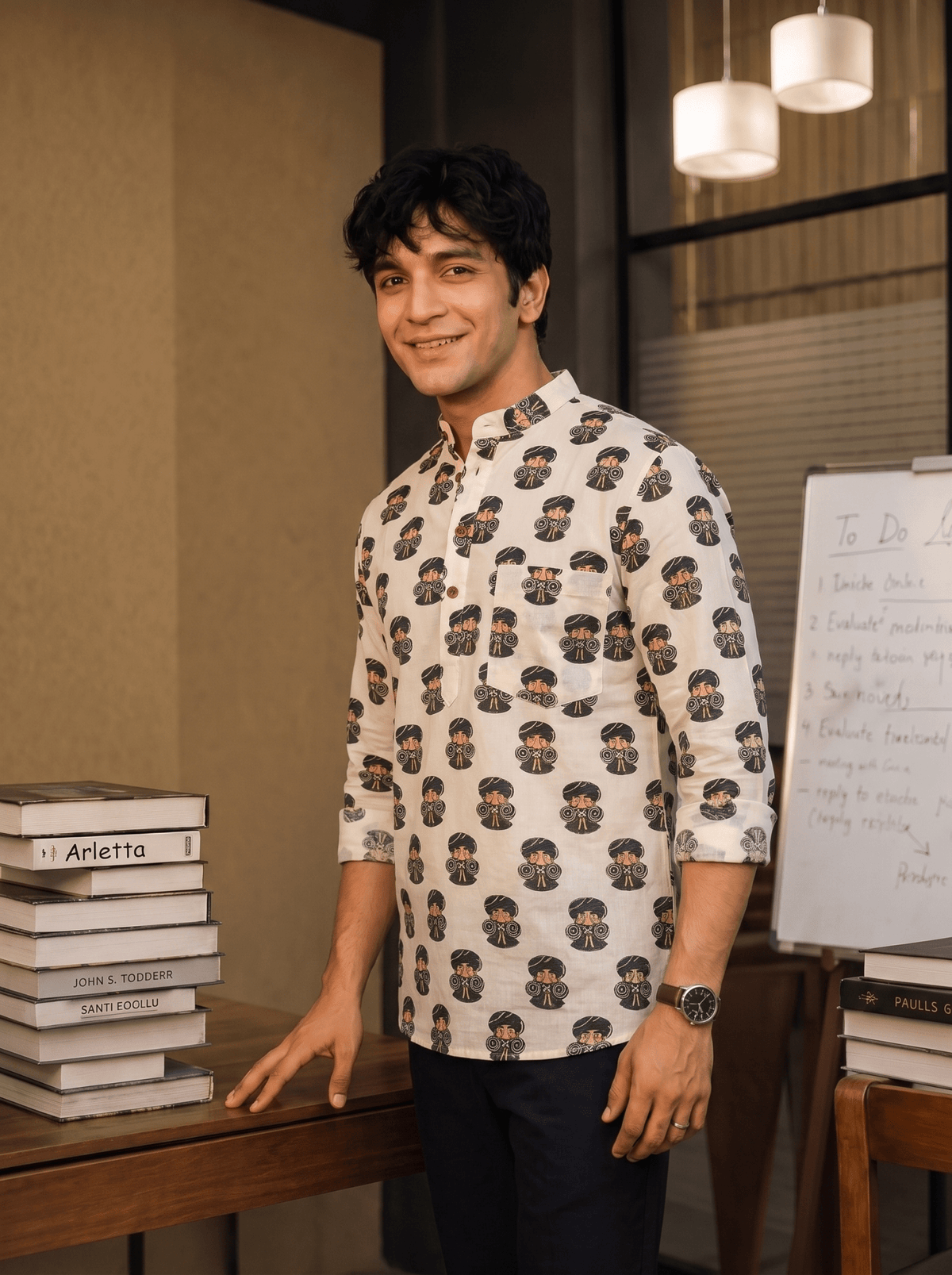Whimsical Charm – Printed Cotton Short Kurta - Jaipuri Crown
