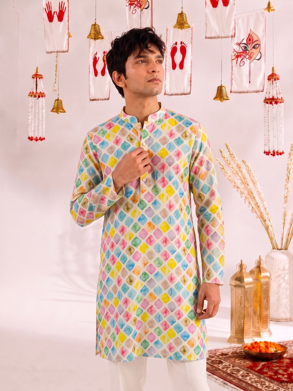 Whispering Pastel Printed Kurta - Jaipuri Crown