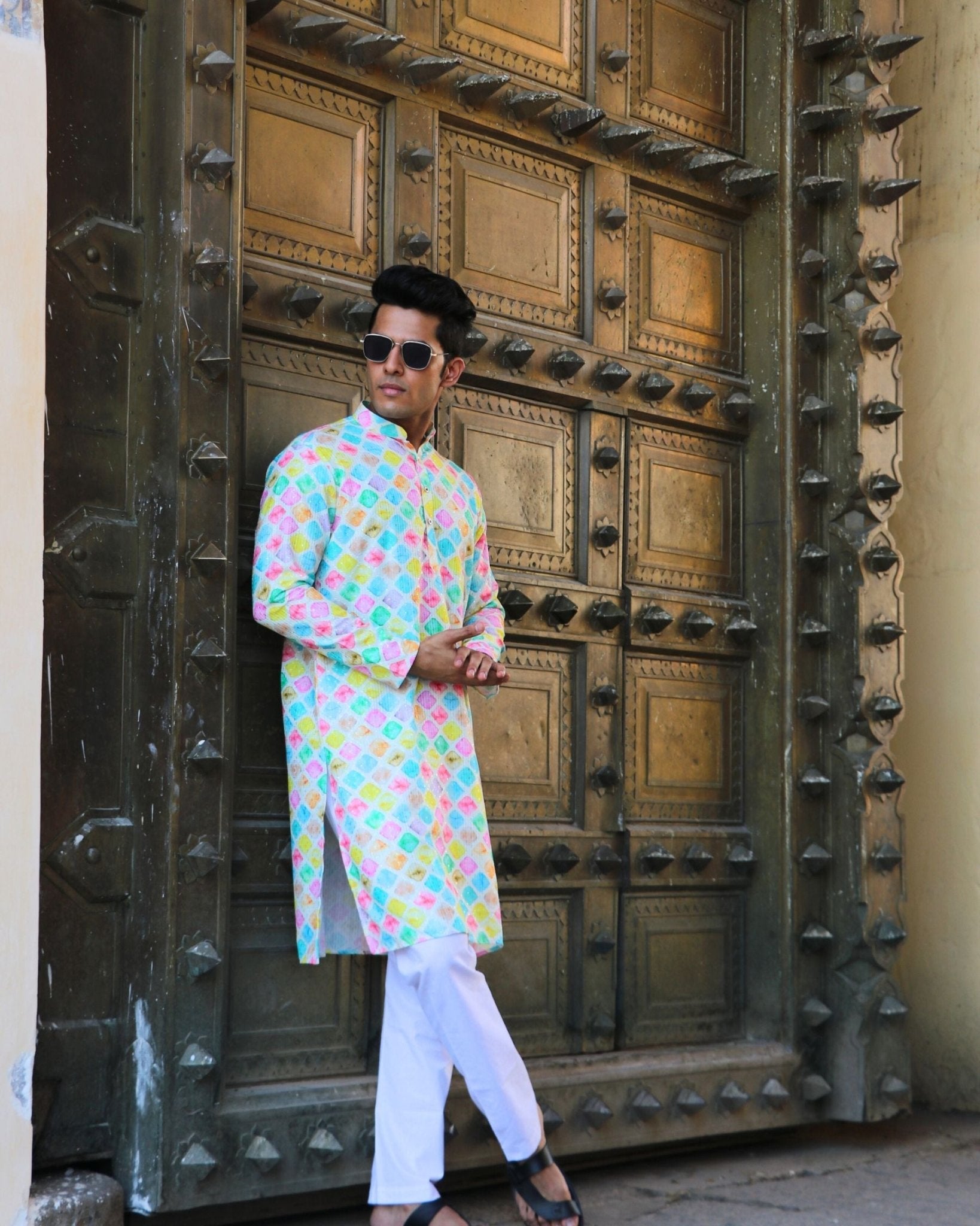 Whispering Pastel Printed Kurta - Jaipuri Crown