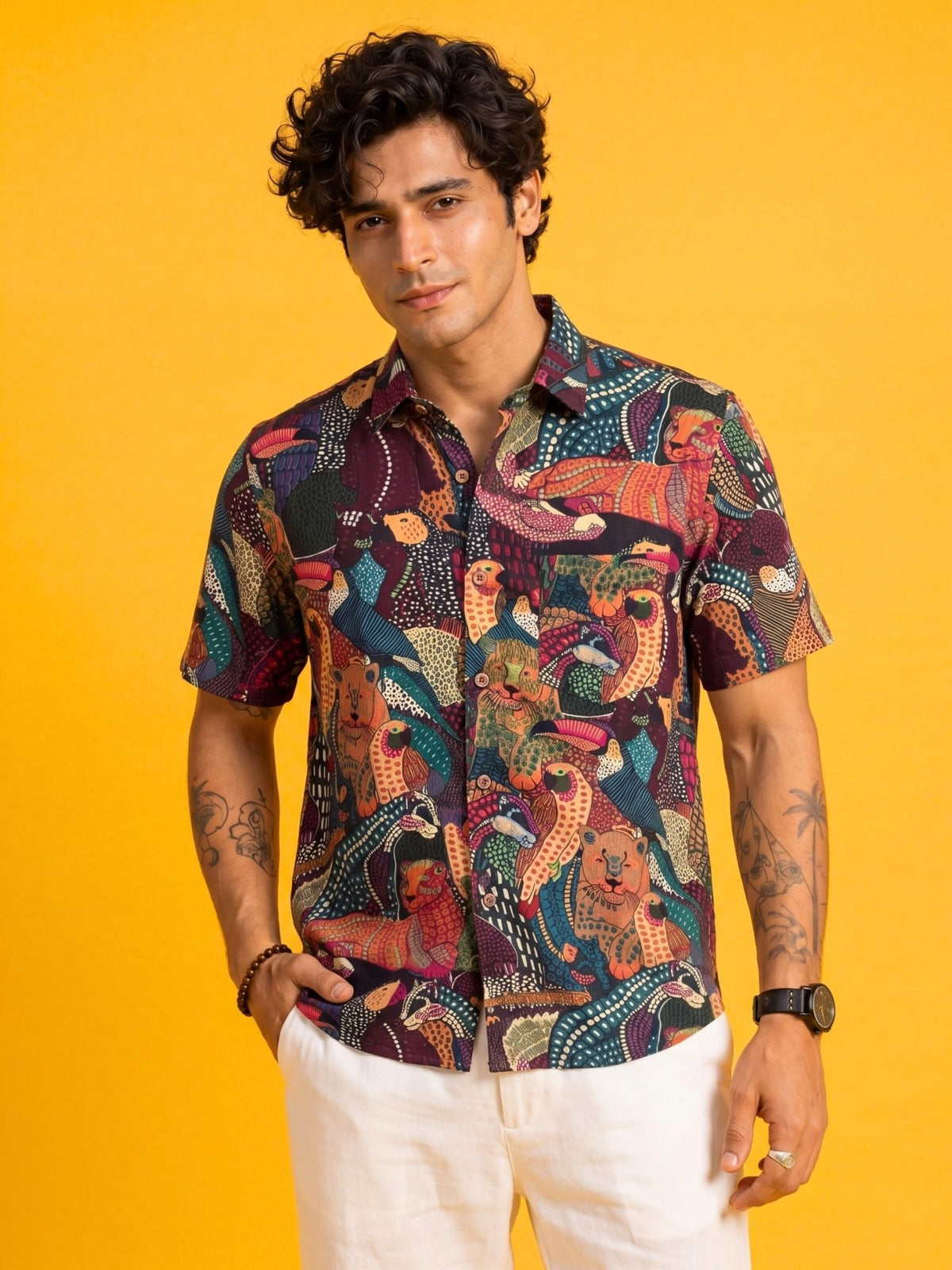 Wild Edge — Digital Printed Cotton Cambric Shirt for Men | Jaipuri Crown - Jaipuri Crown