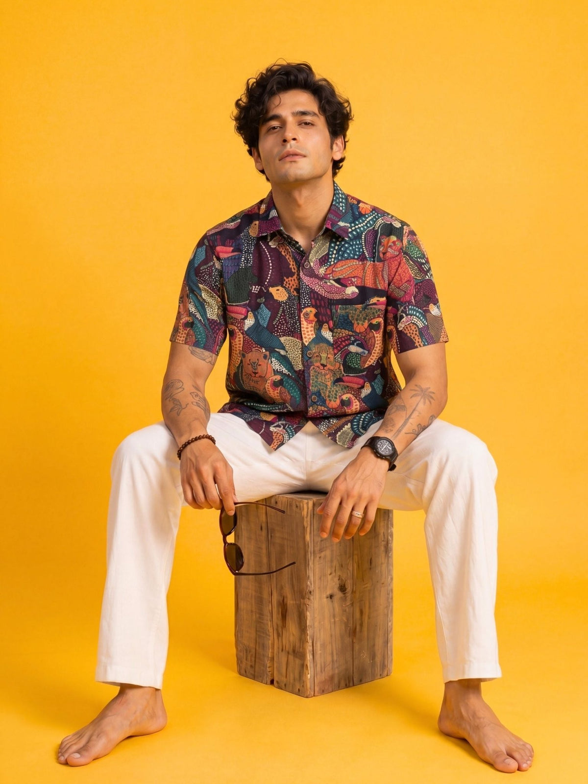 Wild Edge — Digital Printed Cotton Cambric Shirt for Men | Jaipuri Crown - Jaipuri Crown