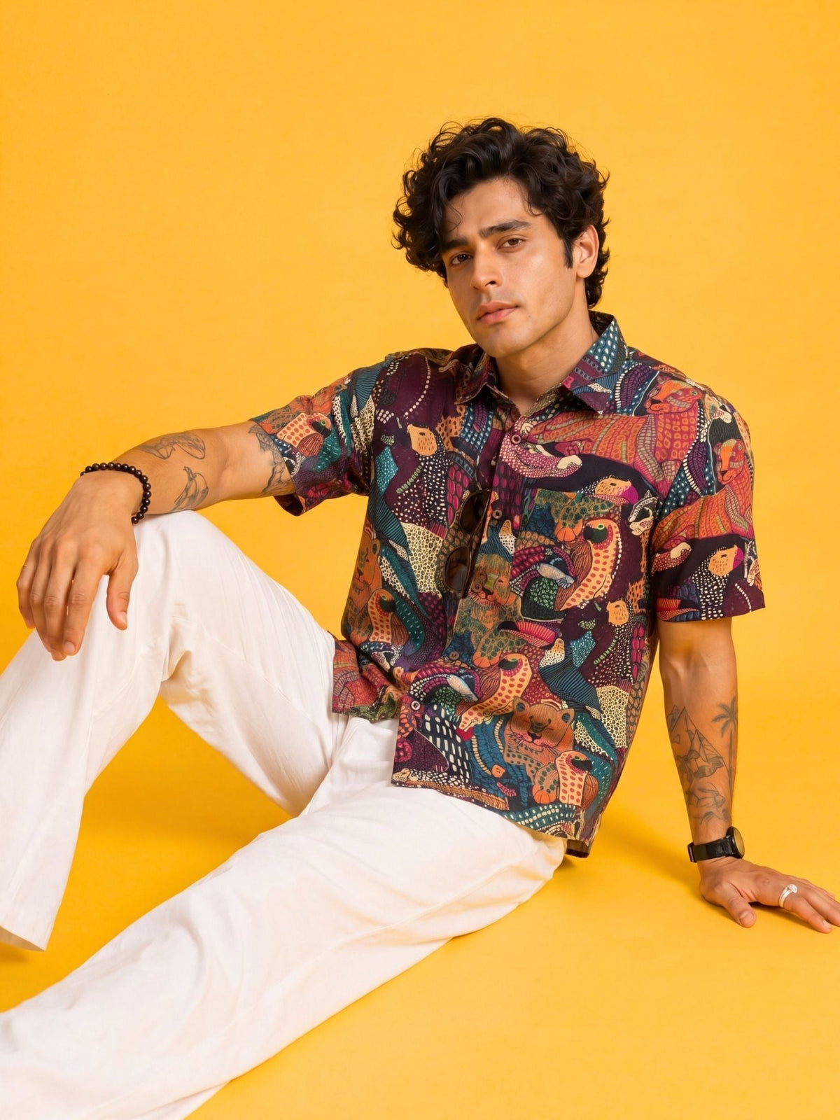 Wild Edge — Digital Printed Cotton Cambric Shirt for Men | Jaipuri Crown - Jaipuri Crown