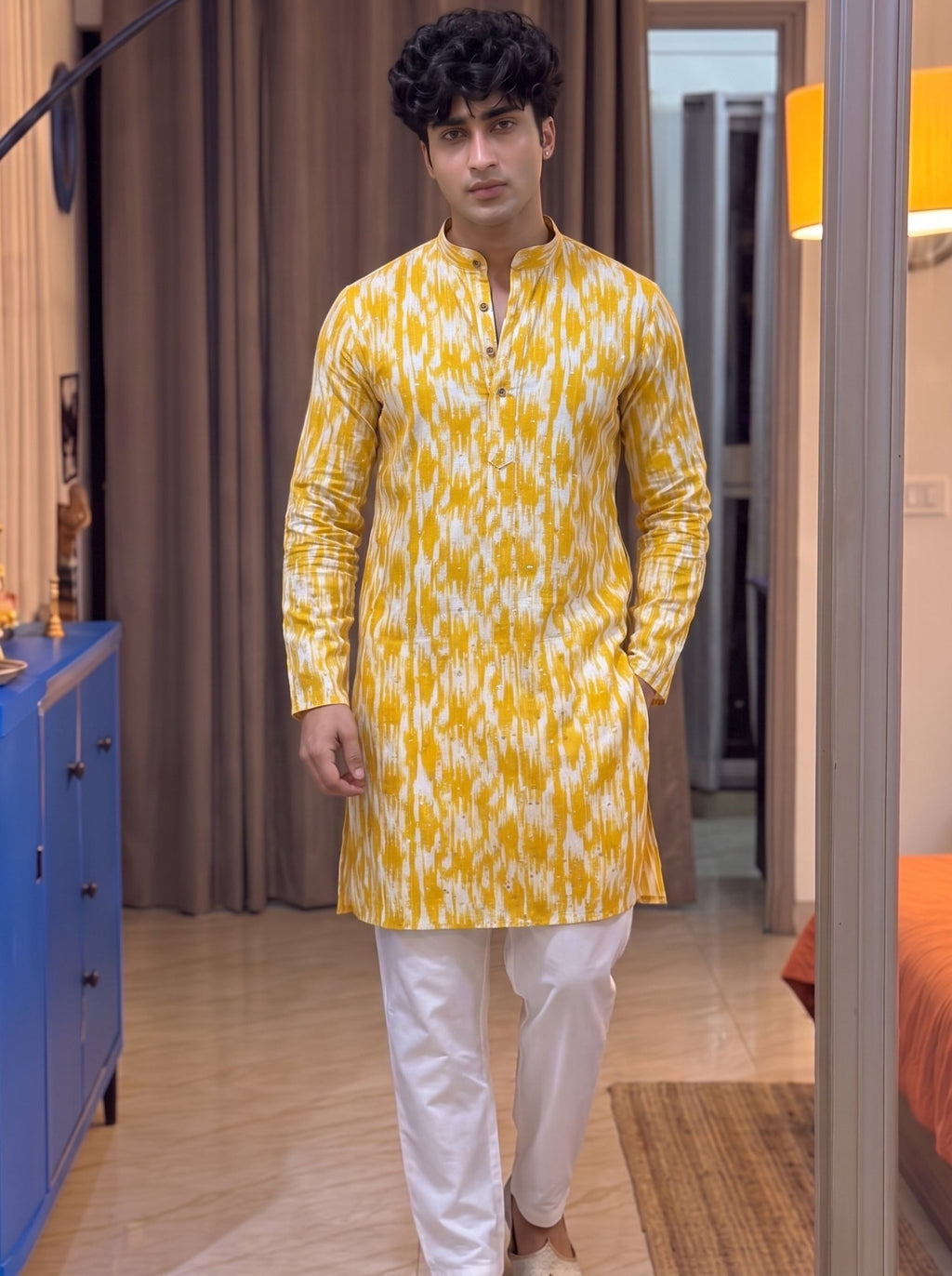 Yellow Symphony Printed Kurta - Jaipuri Crown