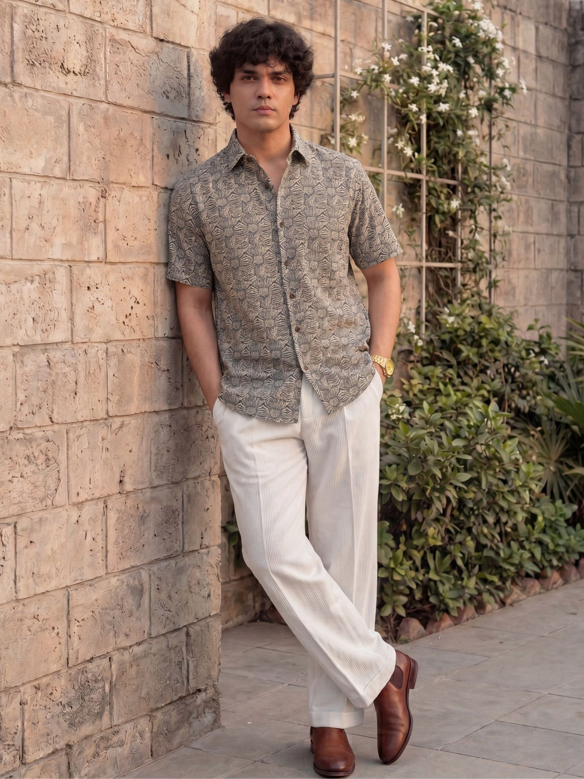 Zebra Dance – Printed Cotton Half Sleeve Shirt - Jaipuri Crown