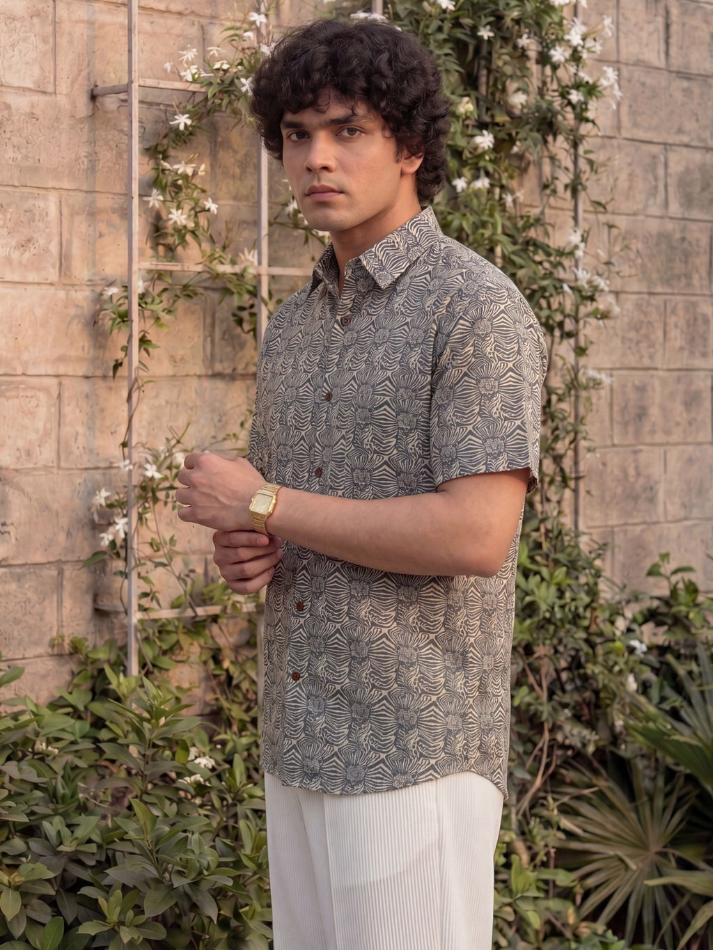 Zebra Dance – Printed Cotton Half Sleeve Shirt - Jaipuri Crown