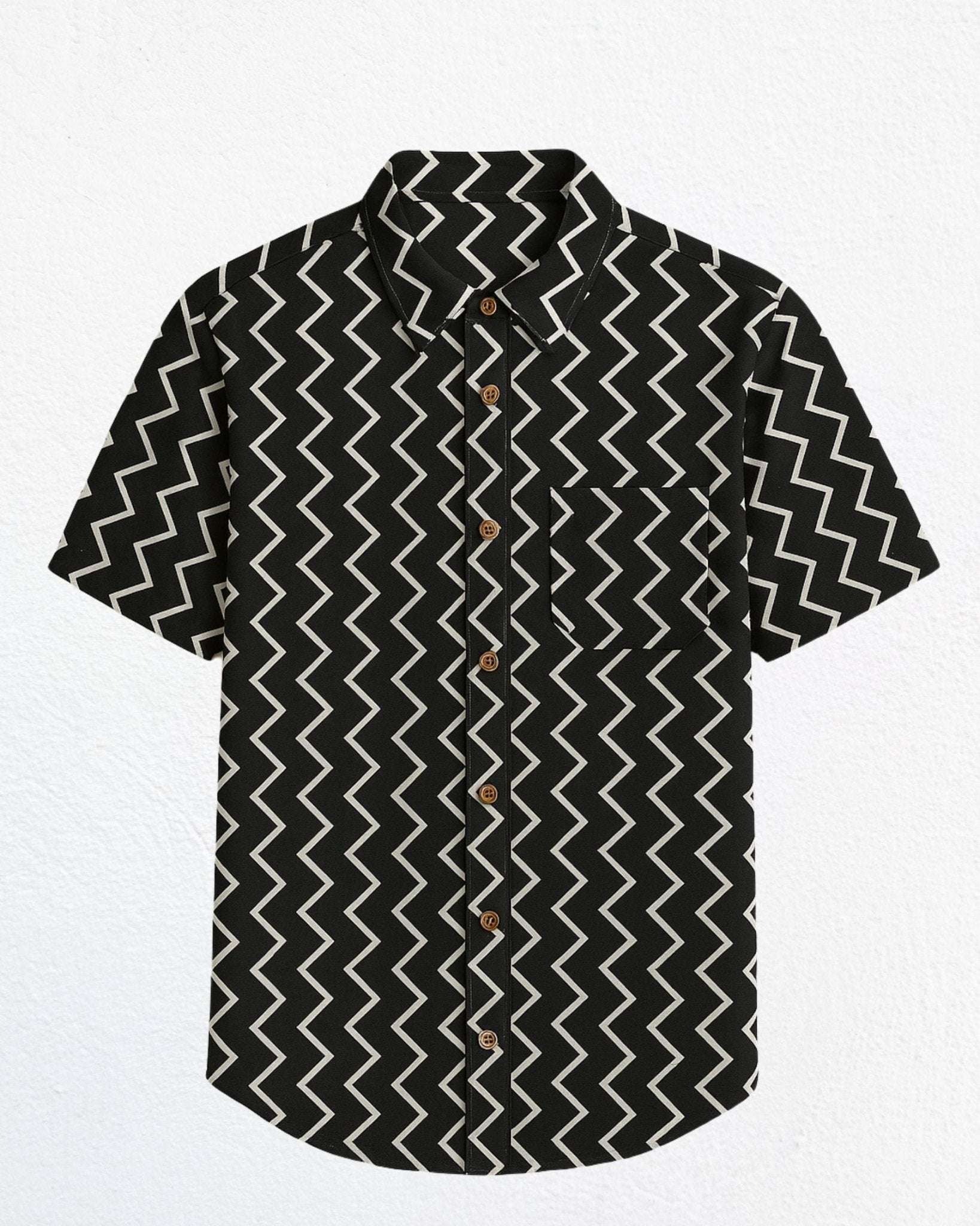 Zig Black – Half Sleeve Cotton Shirt - Jaipuri Crown