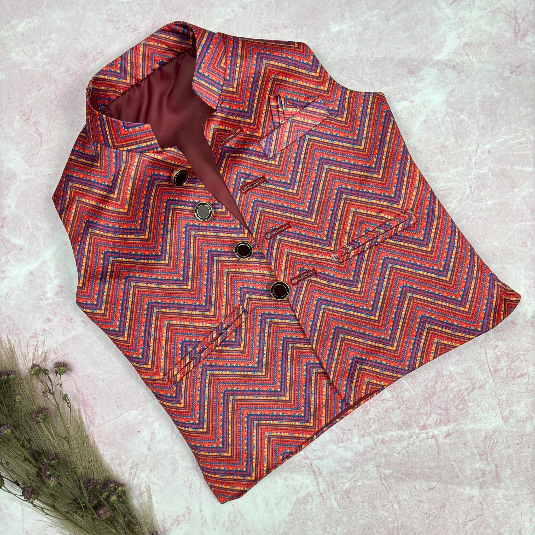 Zigzag Modi Jacket for Kids - Jaipuri Crown